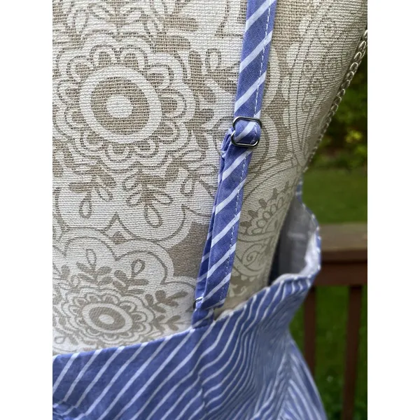 Loft Nautical Coastal Euro Summer Blue White Striped Sleeveless Maxi Dress Size M - Image 11
