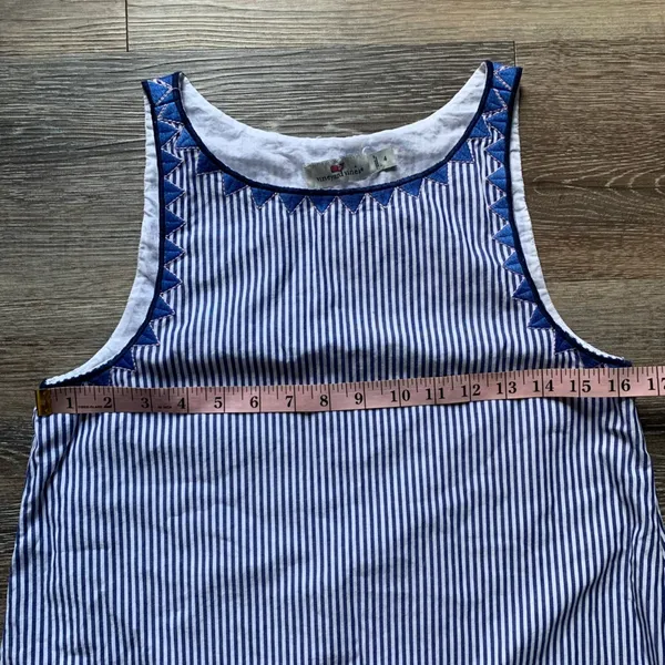 Vineyard Vines Geo Prep Embroidered Swing Dress Marlin Blue Striped 4 - Image 4