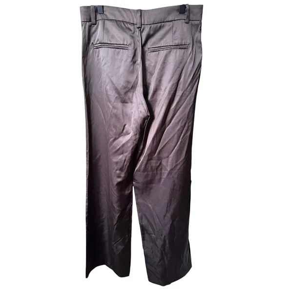 Zara Women’s Straight Leg Pants Satin Like Size Medium Brown‎ 5427/401/716 - Image 2