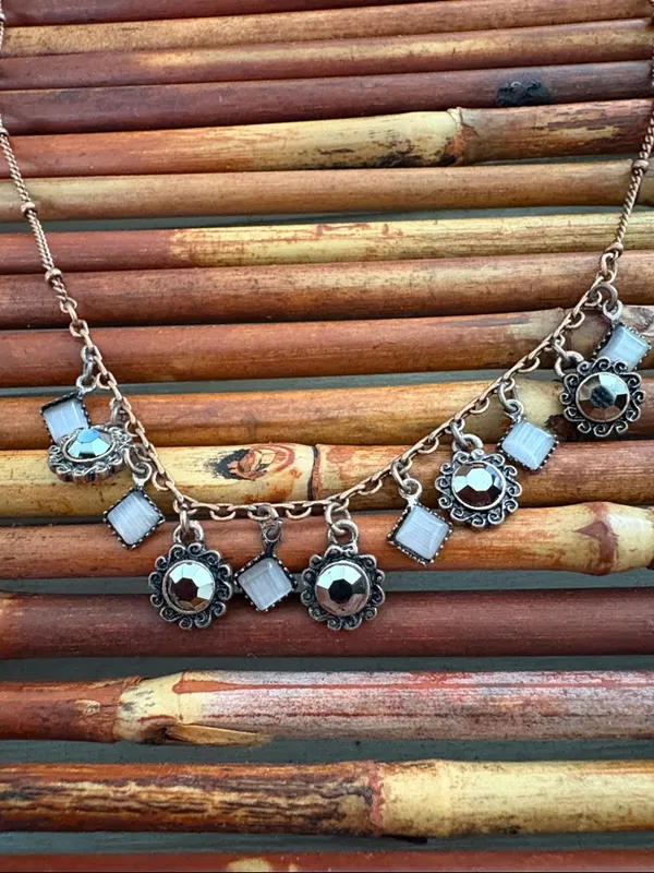 Lia Sophia Bronze-Tone Necklace with Smoky and Clear Accents 16”-19” - Image 4