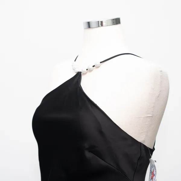 Betsy & Adam‎ - Pavé-Bead Satin Halter Gown - Image 13