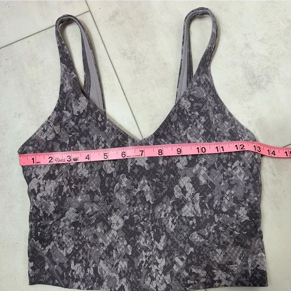 Lululemon Align Tank Top Grey Brown Snakeskin Animal Print Crop V-Neck‎ Yoga Bra - Image 4