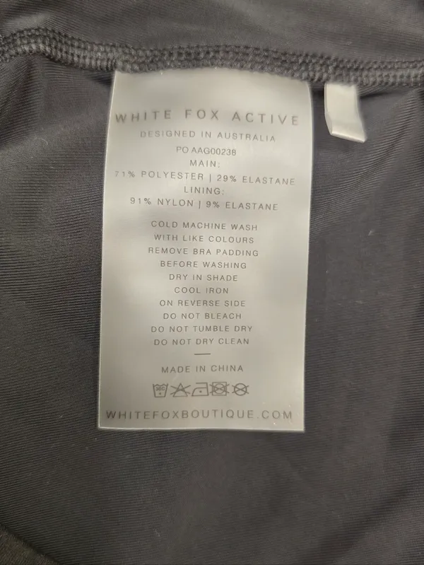 White Fox Active Thriving Long Sleeve Crop Black Small - Image 7