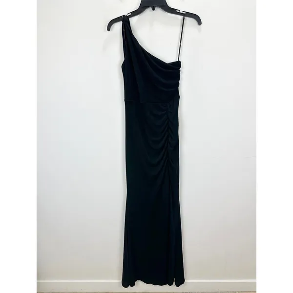 Lulus Especially Breathtaking Black Ruched One-Shoulder Maxi Dress Formal L NWT - Image 6