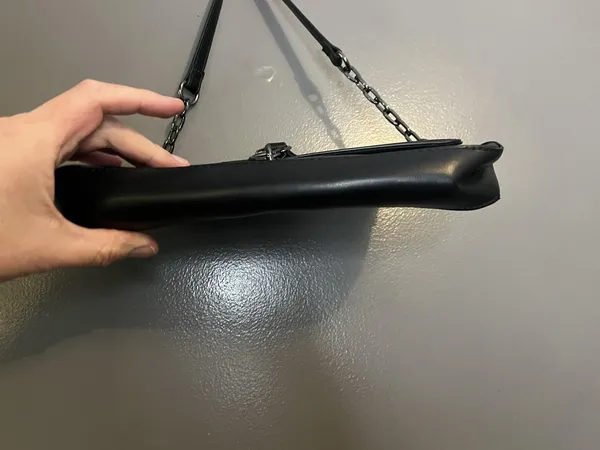 Forever 21 Shoulder Bag Womens Small Black Faux Leather Chain Strap Purse - Image 5
