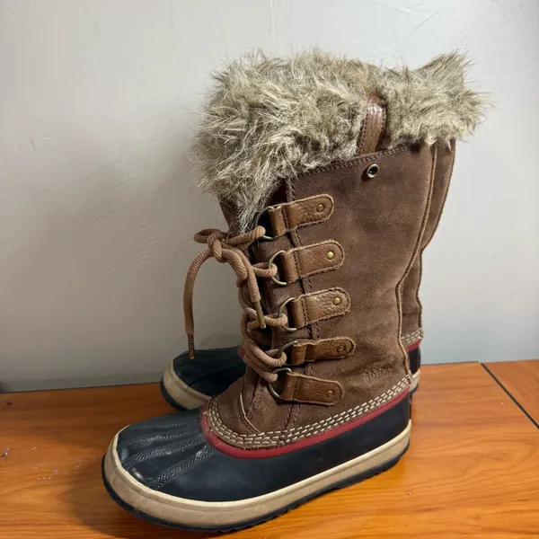 Sorel Joan‎ of Arctic Tall Lace Up Snow Boot Waterproof Leather Brown Tan 7.5 - Image 5