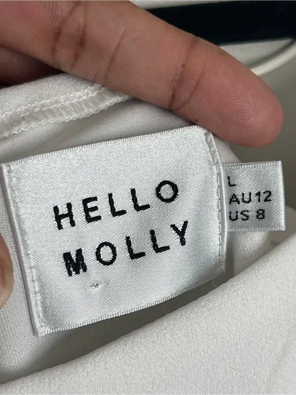 HELLO MOLLY White Midi Dress Sz 8 - Image 7