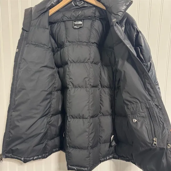 North Face 600 Down Puffer Jacket Women's Small Black Square Quilt Transit F10 - Image 5