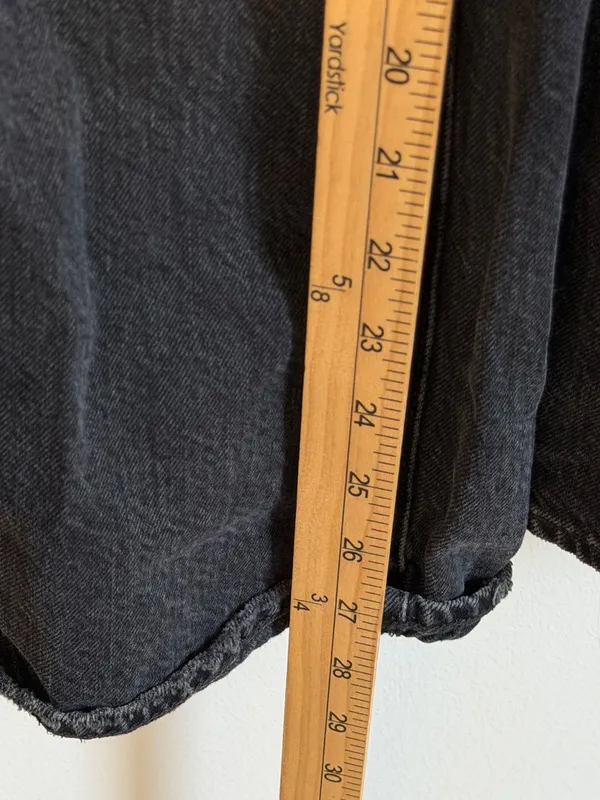 American Eagle Baggy A-Line Fit Jean Size 6 Black Loose Fit Flare Wide Leg - Image 9