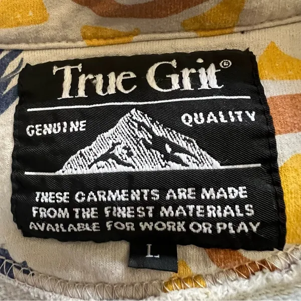 Vintage True Grit Fleece Jacket women’s L gray/ivory western boho southwestern - Image 3