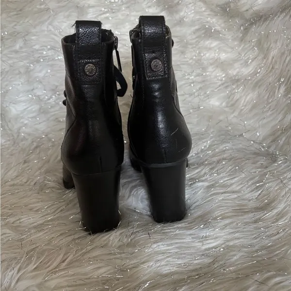 Karl Lagerfeld Black Jade Lace-Up Boots with Side‎ Zipper Size 7M/ 37.5B - Image 4