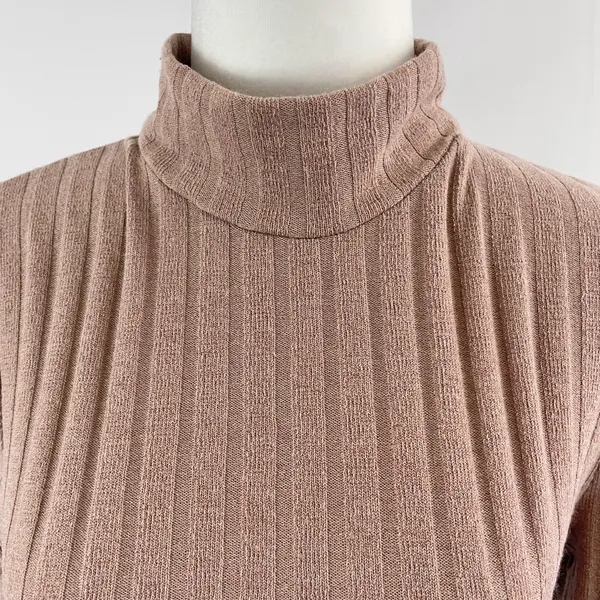 Floret Studios New Twist Open Back Long Sleeve Ribbed Sweater Dress Mocha - Image 7