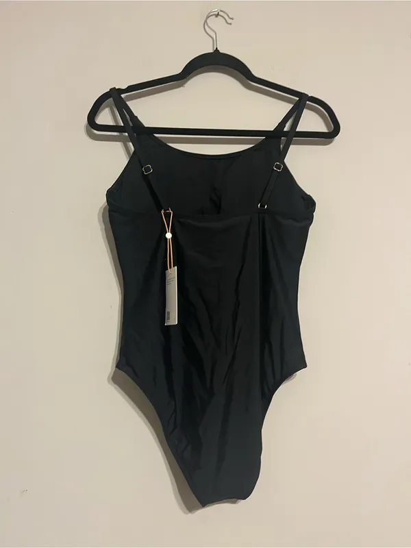 Quince Italian Cami One Piece Swimsuit in True Black NWT! - Image 5