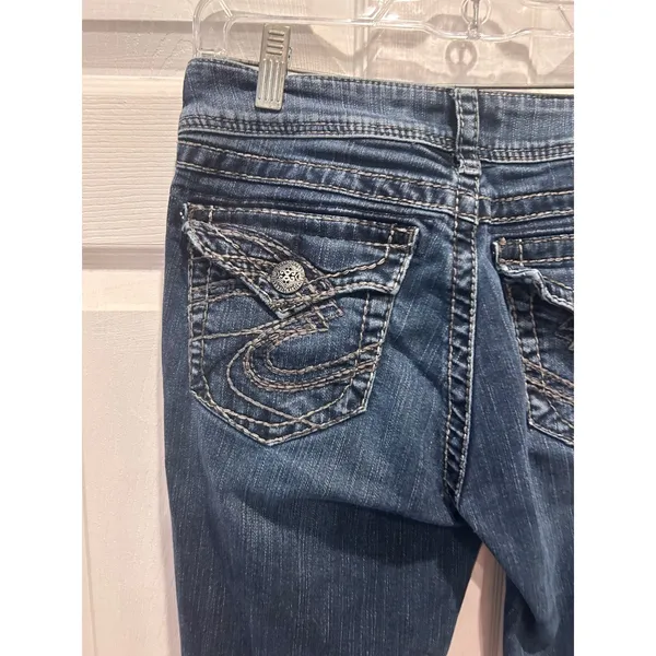 Silver Jeans Co Suki Surplus Mid Rise Curvy Bootcut Jeans Dark Wash W29 L30 - Image 6