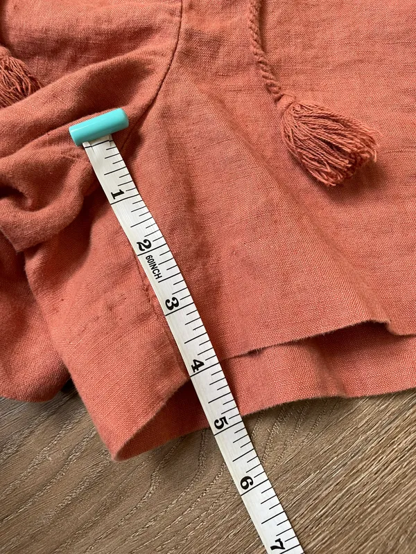 Ann Taylor LOFT 100% linen shorts pink Drawstring Elastic Waist women’s size L - Image 11