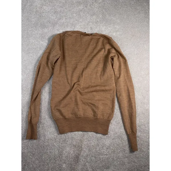 CLUB MONOCO ~ Xs ~‎ Brown 100% Extra Fine Italian Merino Wool Sweater - Image 6