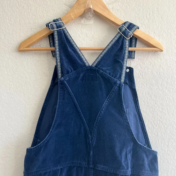 American Vintage XHILARATION Vintage Y2K Velour Navy Blue Relaxed Leg Jumpsuit Womens Medium - Image 4