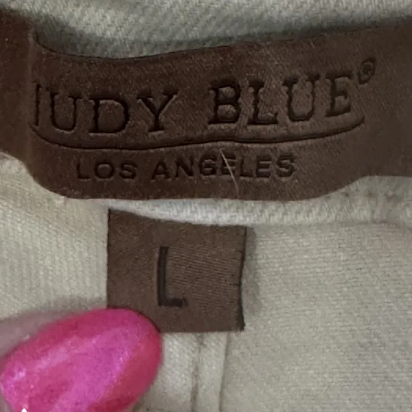 Judy Blue Shorts Womens L Beige Bermuda Denim Stretch 4.5 In Casual JB150249C - Image 8