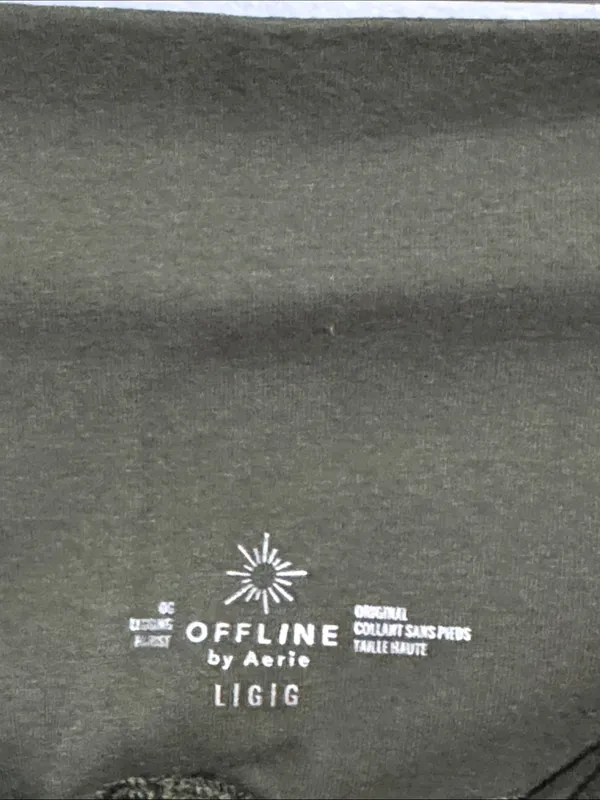 aerie Olive Green OFFLINE Logo Active Top - Image 2