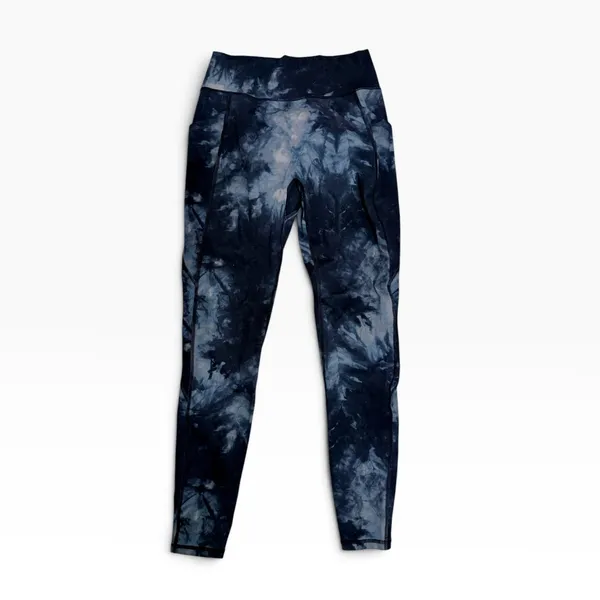 Alphalete High Rise Tie Dye Blue Leggings with Pockets Workout Yoga Pants S - Image 2