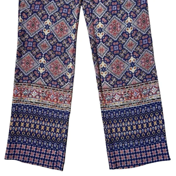 Y2K Semi Sheer Boho Pants Straight Leg EU 42 Paisley Fairy Beach Italy - 29x32.5 - Image 3