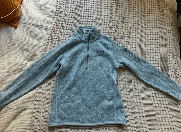 Patagonia Women's Heathered Sky Blue Half-Zip Fleece Pullover - Image 4