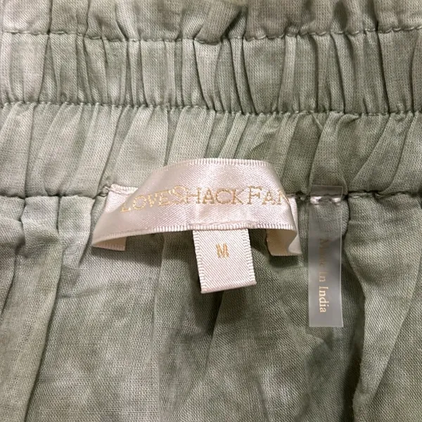 LoveShackFancy Tiered Ruffle Mini Skirt Moss Green Hand Tie Dye Size Medium - Image 8