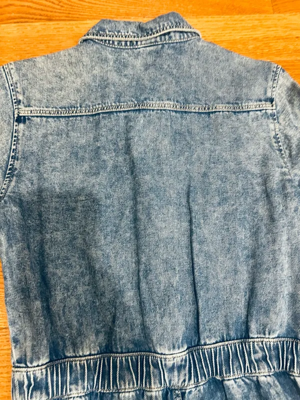 H&M Retro 80s Vibe Acid Wash Long Sleeve EDGE Denim Boiler Jumpsuit/Coveralls 4 - Image 17