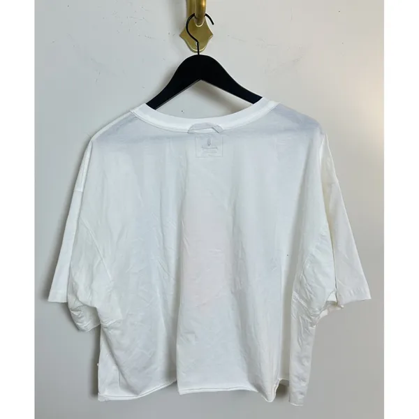 FREE PEOPLE Movement Inspire Cotton Graphic T-Shirt in White/ Peach Size Large - Image 6