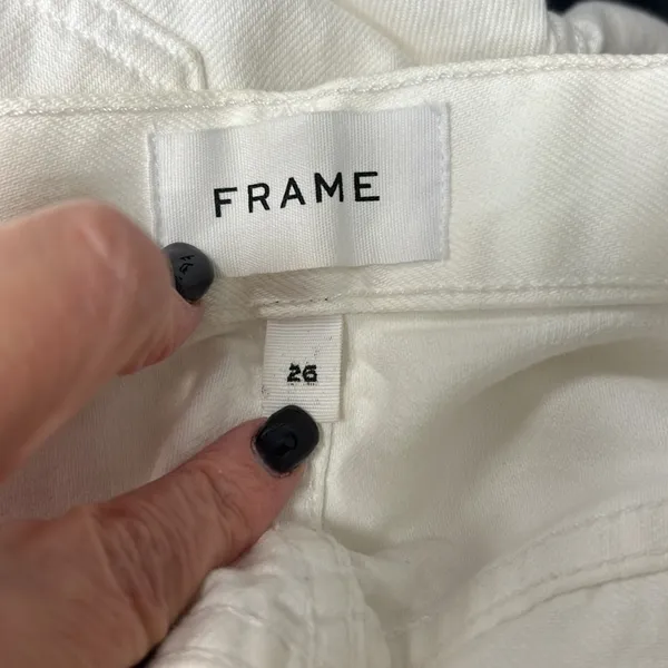 Frame‎ Baggy Denim Le Straight Leg White (Blanc) Jeans 26 100% Cotton - Image 10