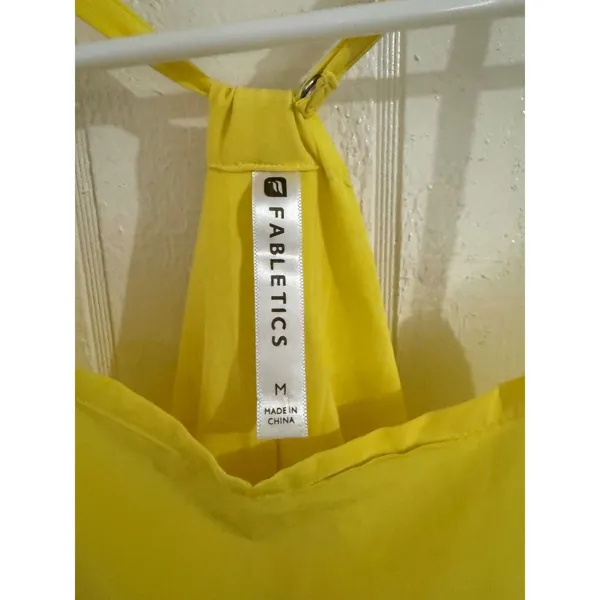 Fabletics Womens Yellow Racerback Active Romper Size Medium Sleeveless Sporty - Image 4