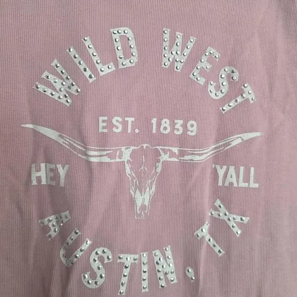 Wild West Austin, TX Grayson Threads Waffle Knit Crop Tee Size Large - Image 2