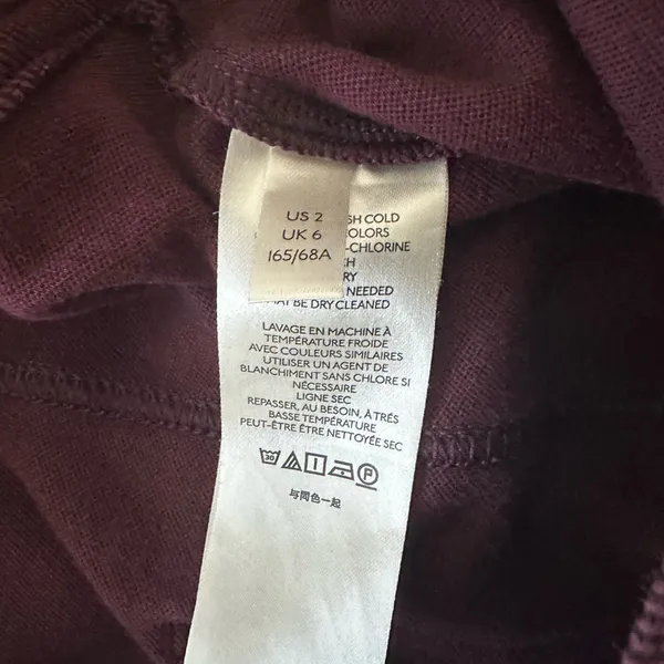 Anthropologie Maeve Burgundy Ribbed cigarette pants Leggings Size 2 - Image 4