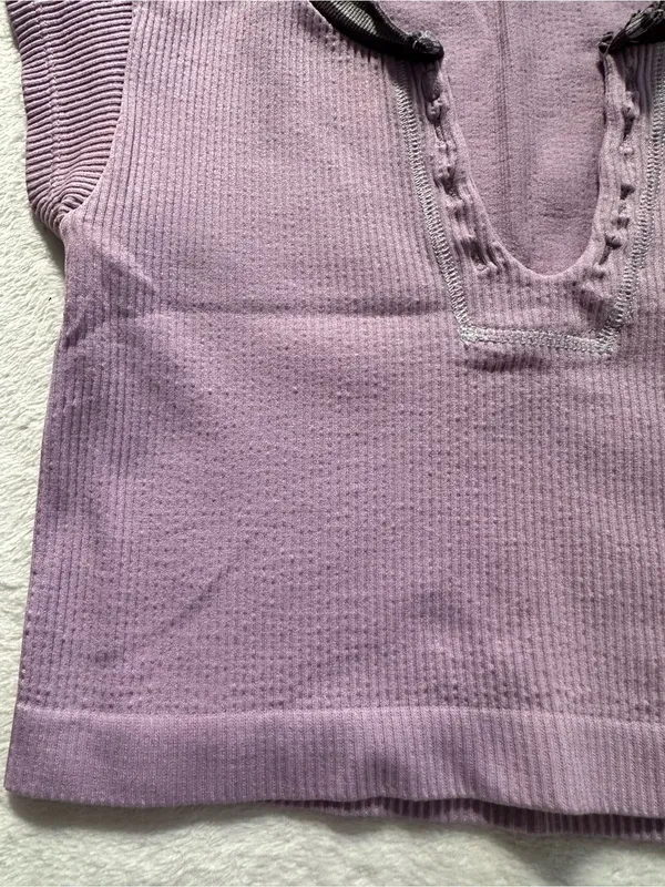 Out From Under Go For Gold Seamless Top Purple Size M/L Urban Outfitters Ribbed - Image 5