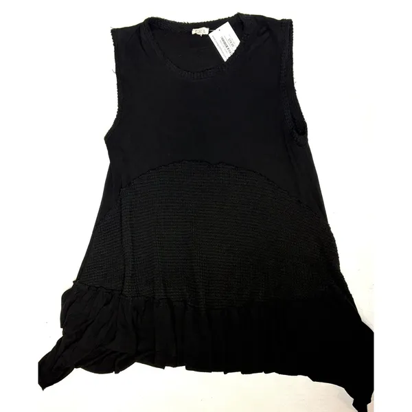POL Womens Black Sleeveless Boho Knit Ruffle‎ Mini Dress SMT1835 Size L NWT - Image 6