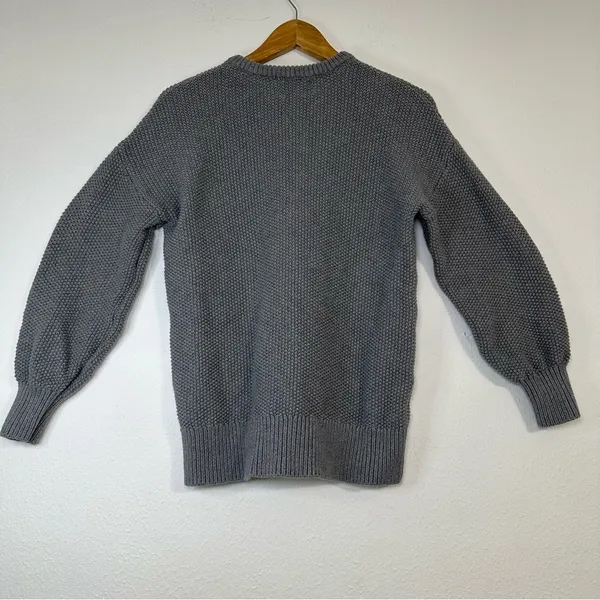 Old Navy Tunic Length Ballon Sleeves Heather Gray Knit Sweatshirt I. Size S - Image 3
