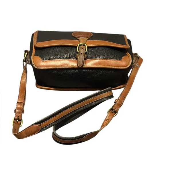 Vintage Dooney & Bourke Black and Brown Leather Bag Equestrian Crossbody - Image 16