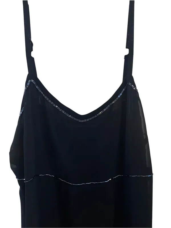 Vintage Y2K 90s Beaded Slip Dress Grunge Whimsigoth Fairycore Cocktail dress - Image 5