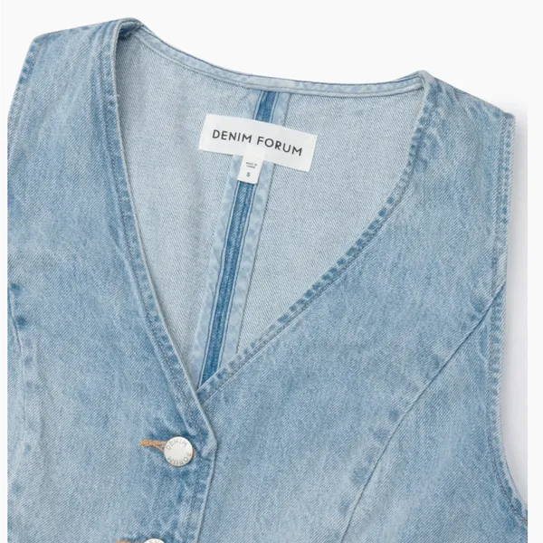 Aritzia The '90s Mia Cropped Denim Vest - Image 7