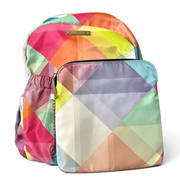 Betsey Johnson XOPetra Colorful Abstract Pattern Nylon Backpack With Pouch - Image 7