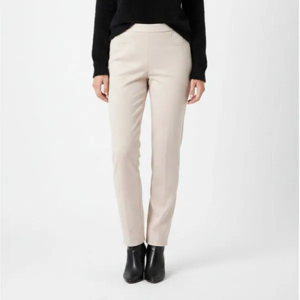Tahari Pale Pastel Pink Faux Suede Trouser Pants M - Image 2
