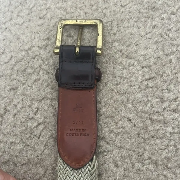 Vintage COACH Belt Genuine Leather & Canvas Men’s Belt 3771 Tan Size 38 - Image 4