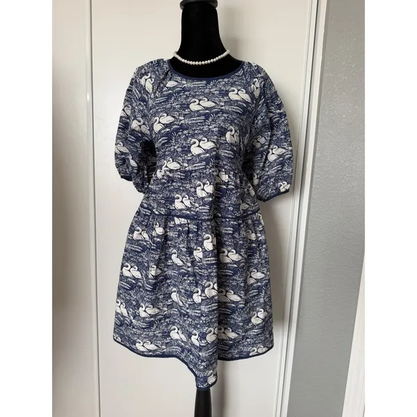 Urban Outfitters x Laura Ashley Bella Tiered Dress Swan Coquette Boho Womens Xs - Image 4