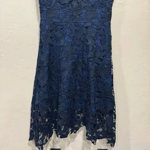 Kimilily Size Large Blue Lace MIDI Dress - Image 3