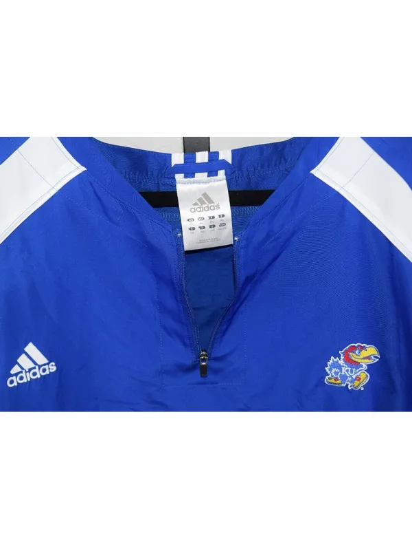 Adidas Kansas Jayhawks KU 3/4 Sleeve Pullover Zip Polyester Jacket Size 4XL - Image 7