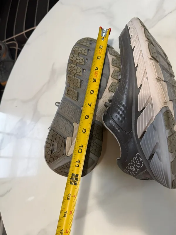 Hoka one one Gaviota leather Gray and Light Gray Cushioned Running Sneakers - Image 11