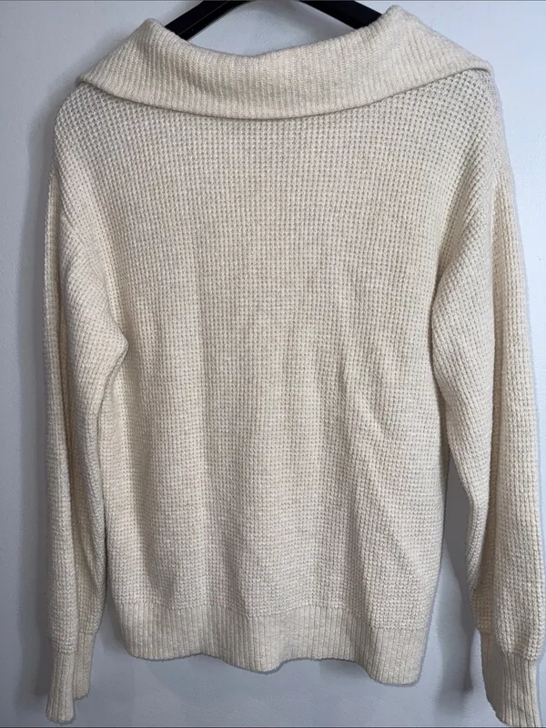 Aerie cozy up waffle button up sweater size small NWT - Image 5
