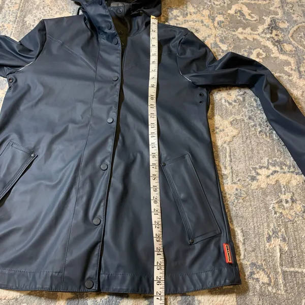 Hunter Original Women's Hooded Waterproof Rain Coat Navy XS (Flawed) - Image 6