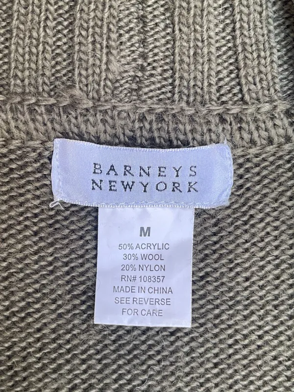 Barneys New York Green Shawl Collar Women’s Sweater Cardigan Classic Luxury M - Image 8