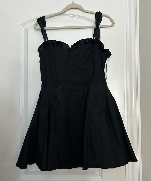 Free People Midnight Magic Stretch Cotton Fit & Flare Minidress - Image 2